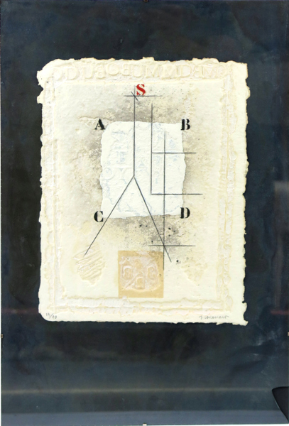 Coignard, James, färgetsning med carborundum, komposition med bokstäver, signerad och numrerad 19/90, pappersstorlek 37 x 29 cm_30979a_lg.jpeg