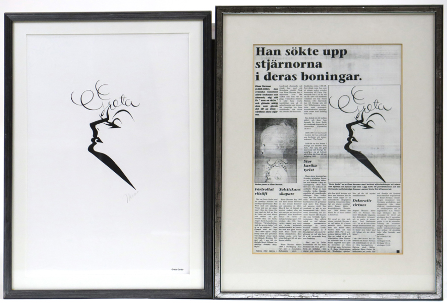 Nerman, Einar, litografi, "Greta Garbo", signerad, synlig pappersstorlek 43 x 29 cm, medföljer inramad tidningsartikel_31021b_8dba234a77389a7_lg.jpeg