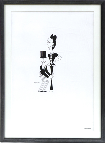 Nerman, Einar, litografi, "The Windsors" (Hertigen av Windsor och Wallis Simpson), synlig pappersstorlek 42 x 29 cm, _31026a_8dba234ef0ba676_lg.jpeg