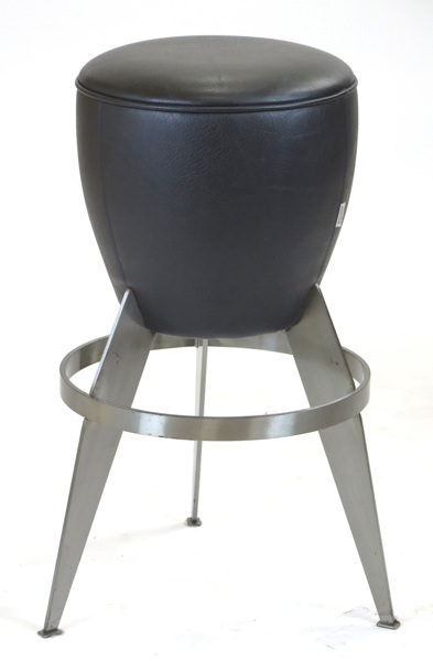 Okänd designer för Johansson Design, Markaryd, barstol, stål med svart konstläderklädsel, _3118a_8d860a5c01f1f96_lg.jpeg