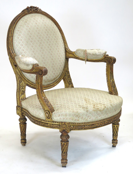Armstol, skuret och förgyllt trä och stuck, Louis XVI-stil, 1900-talets början,_3120a_8d860a6418405d0_lg.jpeg