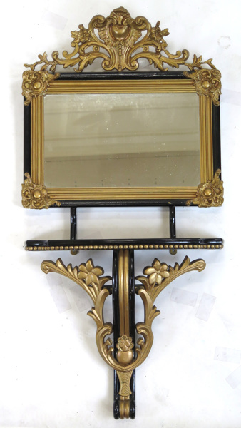 Spegel, svartlackerat och bronserat trä och stuck, nyrokoko, 1800-talets 2 hälft, medföljer konsol,_3129a_8d860a8e2ce7b90_lg.jpeg