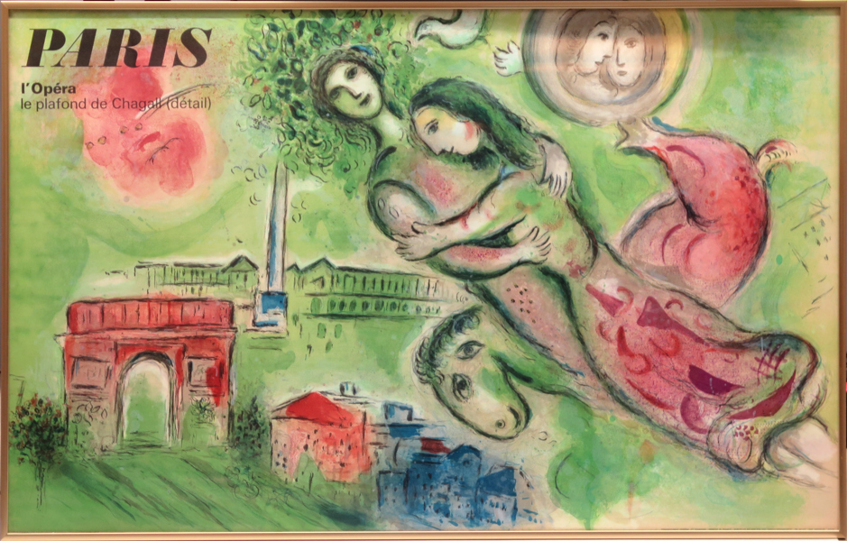 Chagall, Marc, poster, litograferad, Opéra Le plafond de Chagall 1964 Mourlot, synlig pappersstorlek 63 x 98 cm