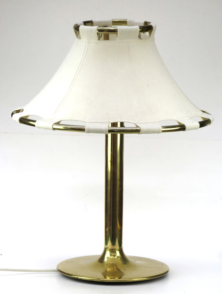 Ehrner, Anna för Ateljé Lyktan, Åhus, bordslampa, mässing med canvasskärm, "Anna", design 1972,  etikettsignerad, h 66 cm