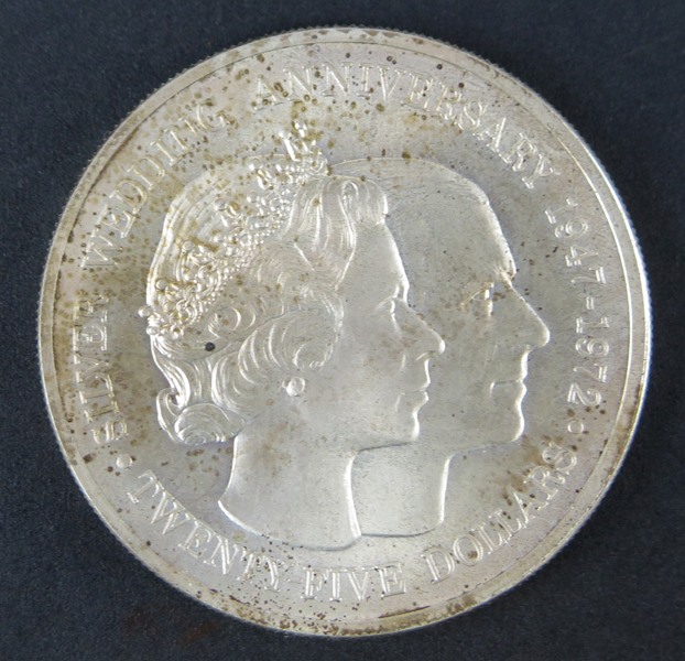 Silvermynt, Cayman Islands, 25 dollar 1972