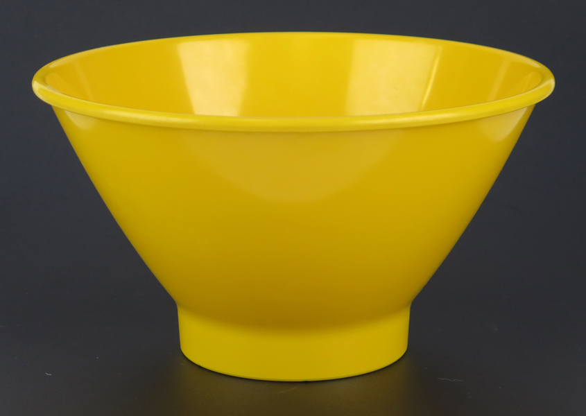 Okänd designer för Sarvis, Finland, skål, gul melaminplast, 1960-70-tal, dia 26 cm