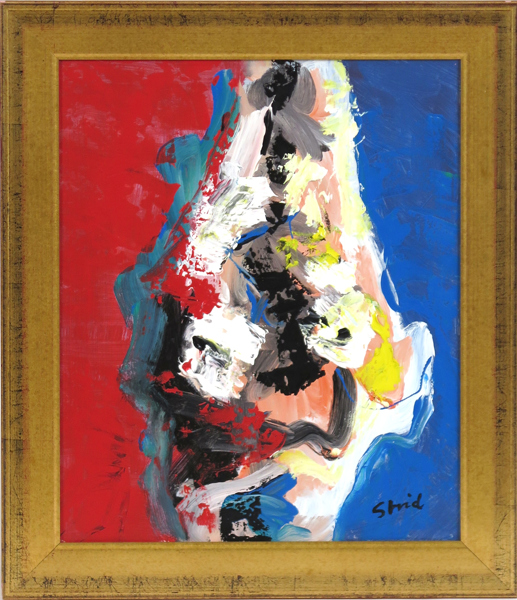 Strid, Hardy, akryl, "Elddonet", signerad och daterad 1963, 46 x 38 cm