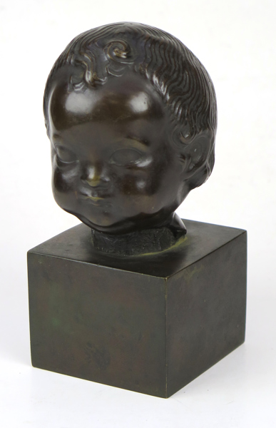 Skulptur, patinerad brons, barnhuvud (Eros?), antagligen kopia efter romersk förebild, h 19 cm_32410a_8dbc42144954b8e_lg.jpeg