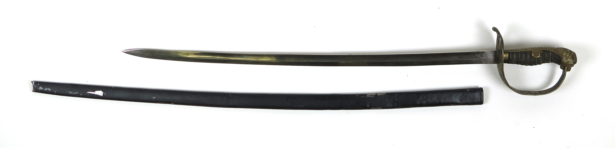 Sabel i balja, Tyskland, 1800-tal, klinga signerad Solingen, längd 93 cm, slitage