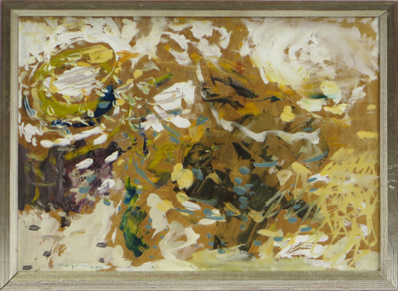 Johansson, Nils, olja, "Vårblåst", signerad och daterad 1968, 22 x 30 cm