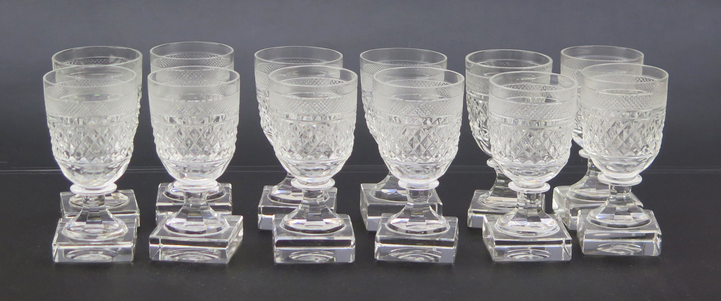 Bergh, Elis för Kosta, glasservis, 12 + 12 st, Kent, höjd 10-13 cm