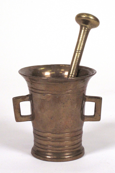 Mortel, med pistill, mässing, diameter 12 cm