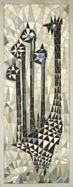 Persson, Sussie, mosaik i träram, dekor av fåglar, yttermått 66 x 26 cm, proveniens: inköpt direkt av konstnärinnan, Persson var syster till designern Sigurd Persson_33455a_8dbdf878faf5c7f_lg.jpeg