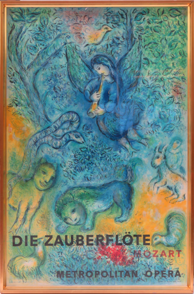Chagall, Marc, poster, litograferad, "Die Zauberflöte" 1966, Sorlier/Mourlot, synlig pappersstorlek 100 x 64 cm_33598a_lg.jpeg