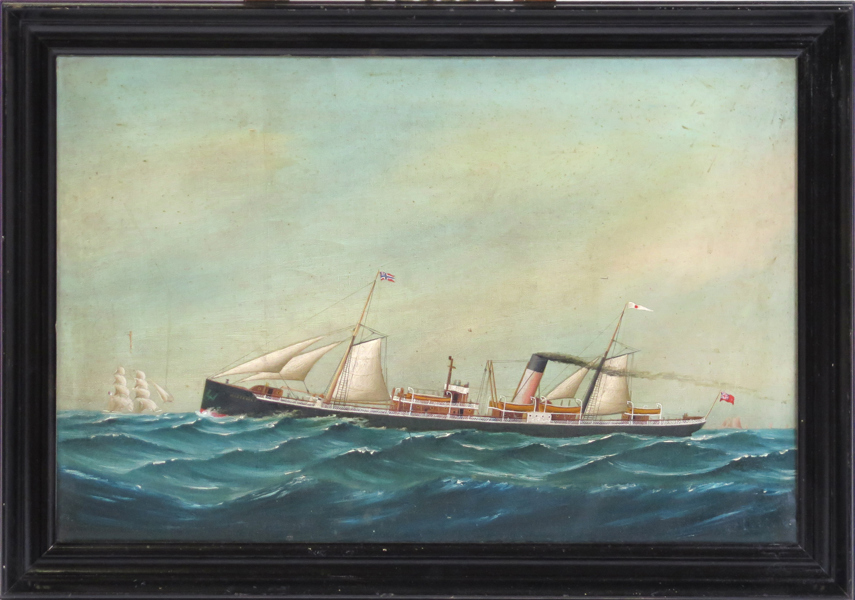 Okänd konstnär, sekelskiftet 1900. olja, skeppsporträtt, Wilson Lines M/S Montebello, 46 x 68 cm_33665a_8dbe452daa444e8_lg.jpeg