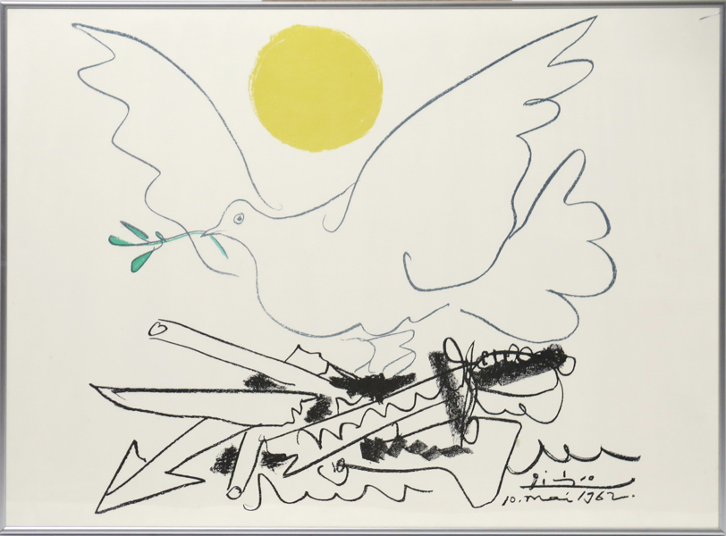 Picasso, Pablo Ruíz, efter honom, färglito, "Colombe", signerad och daterad 1962 i stenen, tryckt på vélin d'Arches, blindstämpel SPADEM Paris, 55 x 75 cm, litt: OPP.62:57_33681a_lg.jpeg