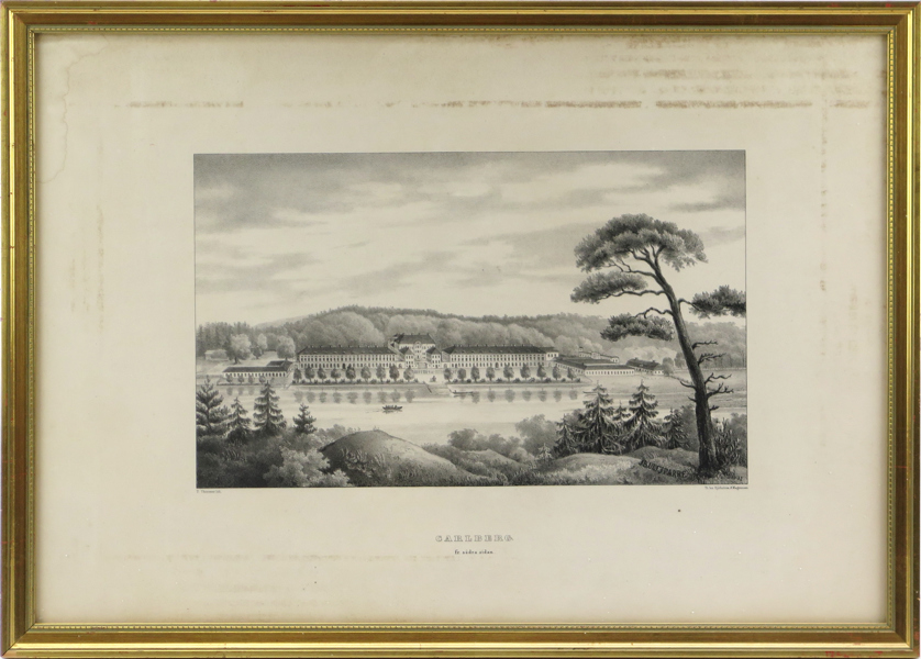 Thersner, Thyra efter Ulric, litografi, Carlberg (Karlbergs Slott) ur Fordna och Närwarande Swerige 1820-tal, synlig pappersstorlek 32 x 46 cm_33746a_lg.jpeg