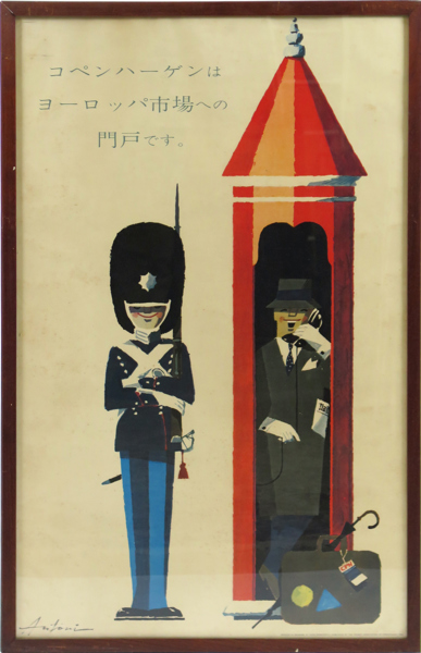 Antoni, Ib, poster, offset på litografi, Köpenhamn, japansk text, 1961, 100 x 61 cm, slitage