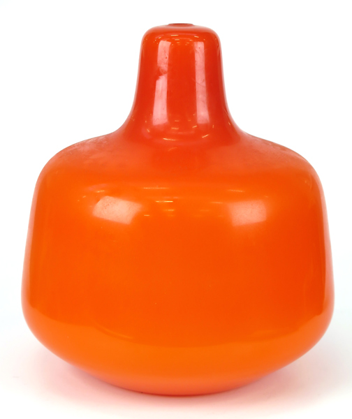 Okänd designer, möjligen för Holmegaard, taklampa, glas, dekor i orange överfång, h 30 cm, obetydliga nagg_33828a_8dbe842fecf7437_lg.jpeg