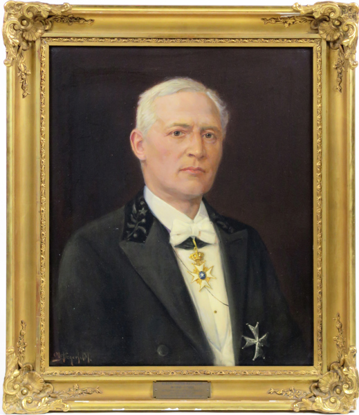 Segerfeldt, Olof, olja, porträtt av professorn i mekanik, KNO1Kl Albert Viktor Bäcklund, signerad, 62 x 51 cm_33996a_lg.jpeg