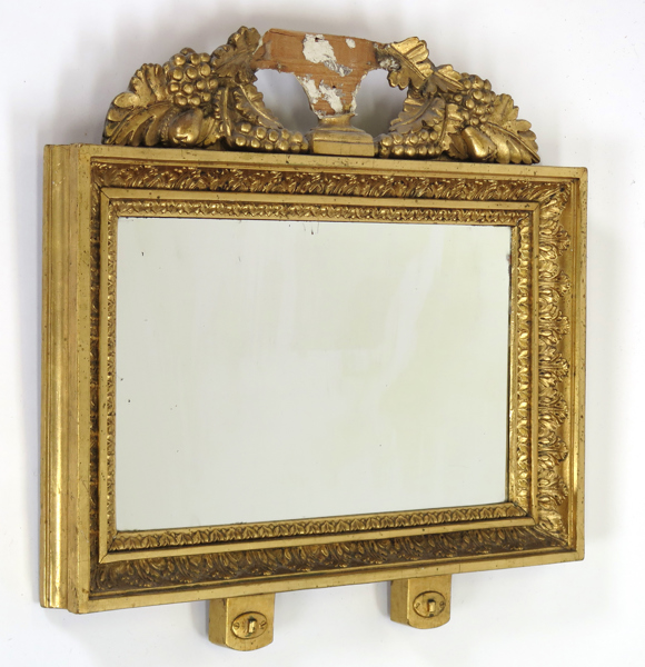 Spegellampett till 2 ljus, förgyllt trä och stuck, högklassigt arbete i empire, omkring 1820, originalglas, brännstämplat IMB för Johan Martin Berg, _34180a_lg.jpeg