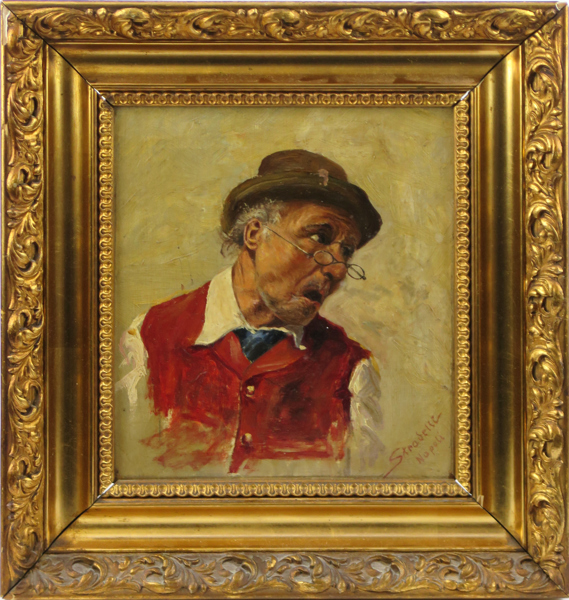 Okänd italiensk konstnär, olja, 1800-tal, mansporträtt, signerat Stradelli, Napoli, 24 x 22 cm, smärre färgsläpp_34229a_8dbeb3ea37e7285_lg.jpeg