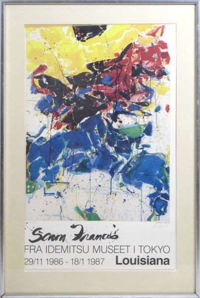 Francis, Sam, poster, offset, Louisiana 1986-87, signerad och numrerad 150/150, synlig pappersstorlek 97 x 60 cm