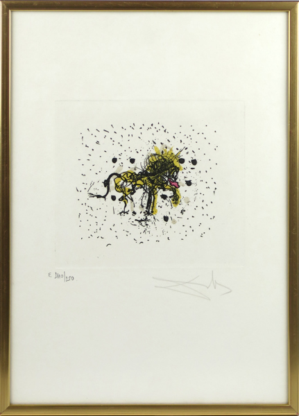 Dalí, Salvador, efter honom (?), etsning med pochoir, "Leo", ur The Twelve signs of the Zodiac (II), ed Léon Lamiel 1974, bär signatur och numrering E240/250, tryckt på B F Rives, _34514a_8dbf27f44fb7b2c_lg.jpeg