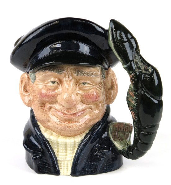 Mugg, glaserat flintgods, Royal Doulton "Lobster Man", design 1967, h 20 cm