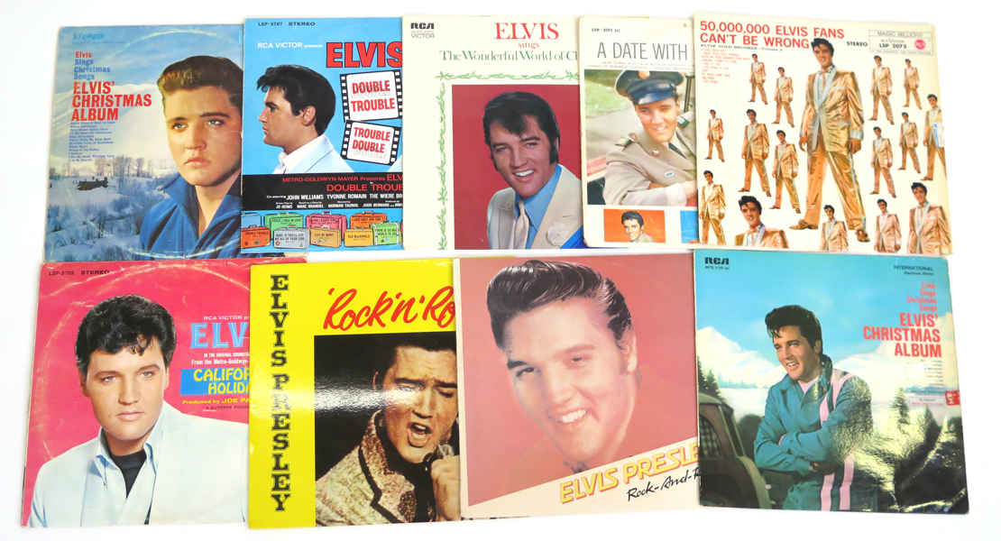 LP-skivor, 9 st, Elvis Presley, bruksslitage