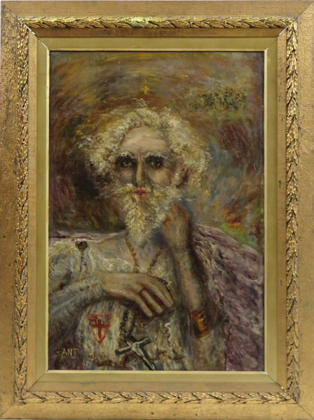 Okänd konstnär, olja, Don Quixote (?), signerad Sant Lanyon (?), 77 x 51 cm