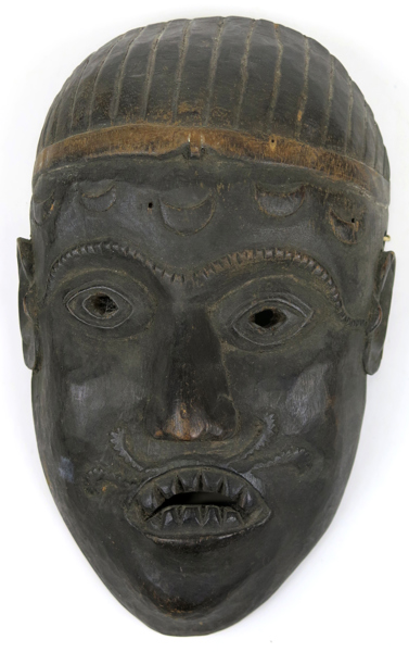 Mask, skuret trä, Nepal (?), 1900-tal, h 26 cm