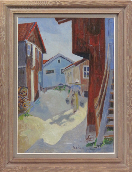 Jerken, Erik, olja, "Solig sommardag, Smögen", signerad, 73 x 50 cm