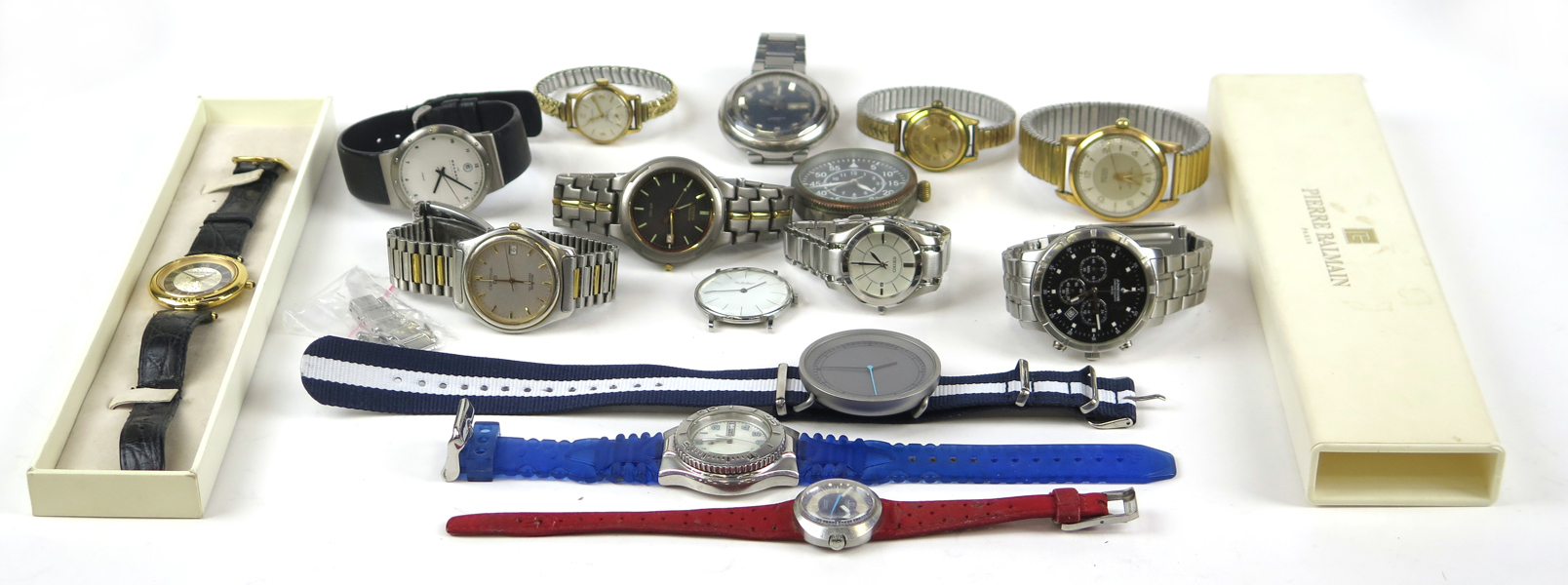 Parti armbandsur, 15 st, Pierre Balmain, Hema, Ole Mathiesen, Omega mm, bruksslitage