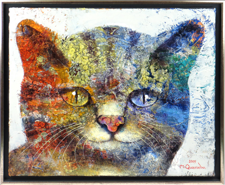 Qvarsebo, Michael, olja ”Katt”, signerad och daterad 2009, 38 x 46 cm