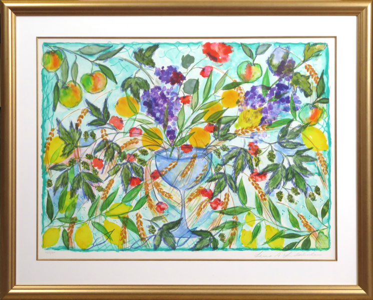 Linderholm, Lena A, färglito, komposition med blommor, signerad och numrerad 429/1750, synlig pappersstorlek 58 x 78 cm_35679a_lg.jpeg