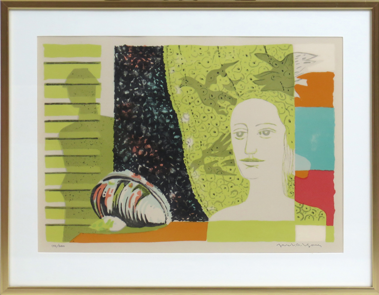Olson, Axel, färglito, komposition med kvinna och mussla, signerad och numrerad 172/260, synlig pappersstorlek 41 x 56 cm_35732a_lg.jpeg