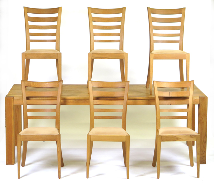 Okänd designer för ILVA, matbord samt 6 stolar, ek, 2 iläggsskivor, bord tot längd 320 cm_35899a_lg.jpeg