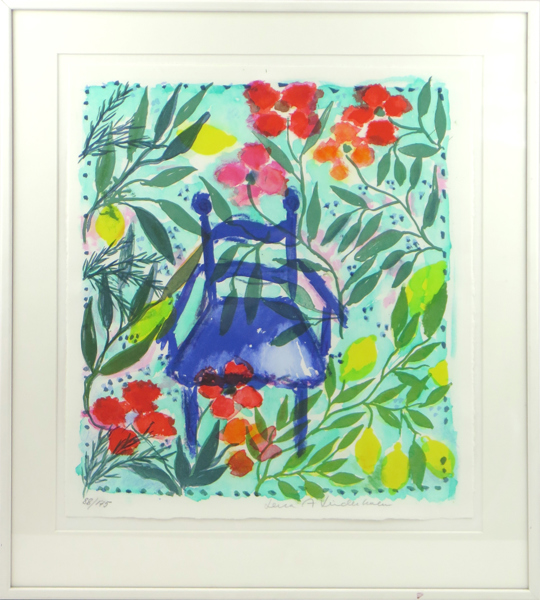 Linderholm, Lena A, färglito, komposition med blommor och blå stol, signerad och numrerad 88/175, synlig pappersstorlek 38 x 34 cm_36235a_8dc2327596e5b77_lg.jpeg