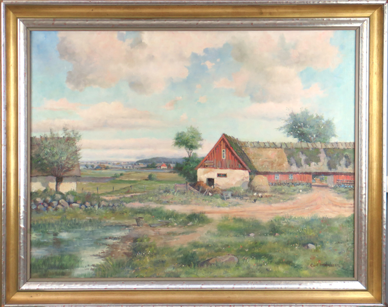 Månsson, Carl, olja, skånskt landskap, signerad, 56 x 74 cm