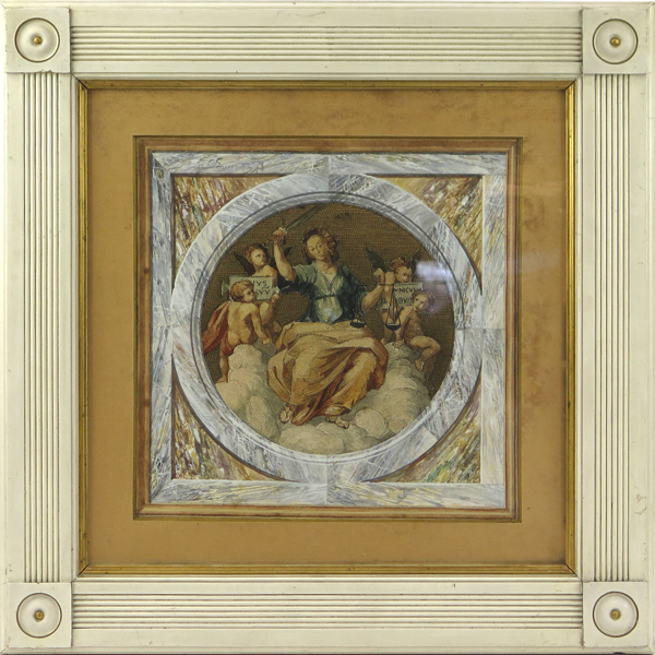 Kronberg, Julius, akvarellerad teckning, mytologisk scen, sannolikt skiss till takmålning, osignerad, mått inklusive ram 46 x 46 cm