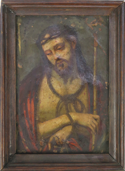 Okänd konstnär, 16-1700-tal, olja på plåt, Kristus, mått inklusive ram 20 x 14 cm_36310a_8dc27de75233f34_lg.jpeg