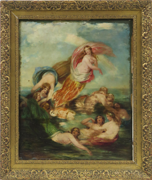 Okänd engelsk (?) konstnär, 1800-talets mitt, olja, nereider, 52 x 41 cm, slitage, retuscher_36404a_lg.jpeg
