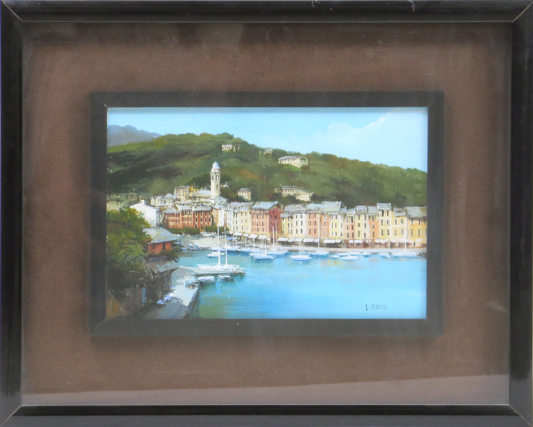 Rocca, Luigi, olja, hamnmotiv från Portofino, signerad och daterad 1986, synlig bildstorlek 20 x 30 cm_36483a_lg.jpeg