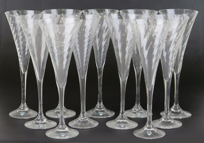 Cyrén, Gunnar för Orrefors, champagneglas, 11 st, "Helena", design 1976, höjd 22,5 cm