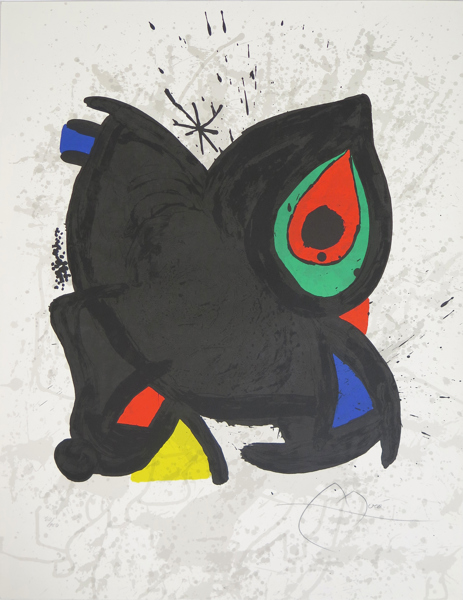 Miró, Joan, färglito, "Grand Palais" 1974, signerad och numrerad 82/100, pappersstorlek 64,5 x 51 cm, litteratur: Mourlot 942