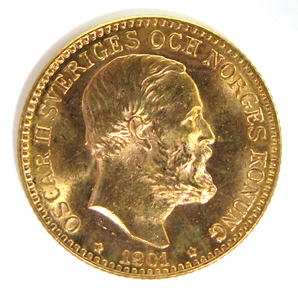 Guldmynt, 10 kronor, Oskar II 1901,  4,48 gram 900/1000 guld_37120a_8dc3f7dcf2b078b_lg.jpeg