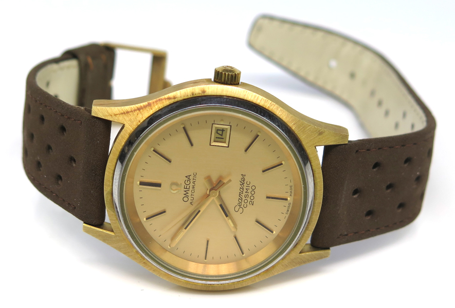 Herrarmbandsur, guld på stål, Omega Seamaster Cosmic 2000, brun moccarem_37122a_8dc3f7e9cdd3b20_lg.jpeg