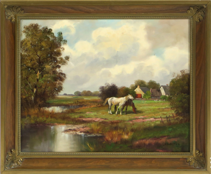 Krotter, Joseph, olja, hästar i landskap, signerad, 51 x 62 cm_37198a_8dc481f3d941704_lg.jpeg