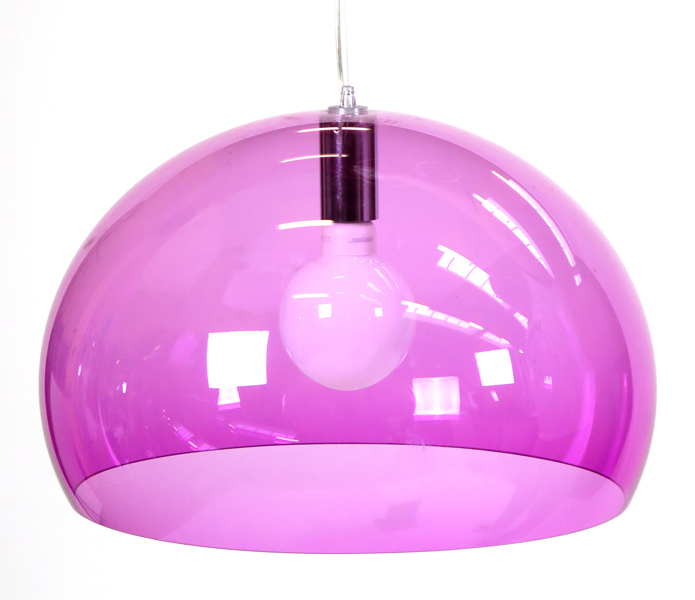 Laviani, Feruccio för Kartell, taklampa, violett PVC, "FL/Y", design 2002, dia 50 cm